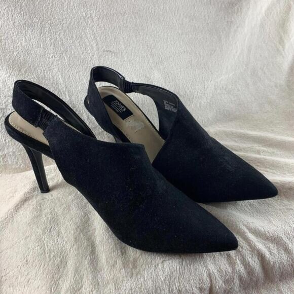 Jones New York Signature Collection Black Suede Heels Chloe Size 9M​​ - Picture 1 of 9